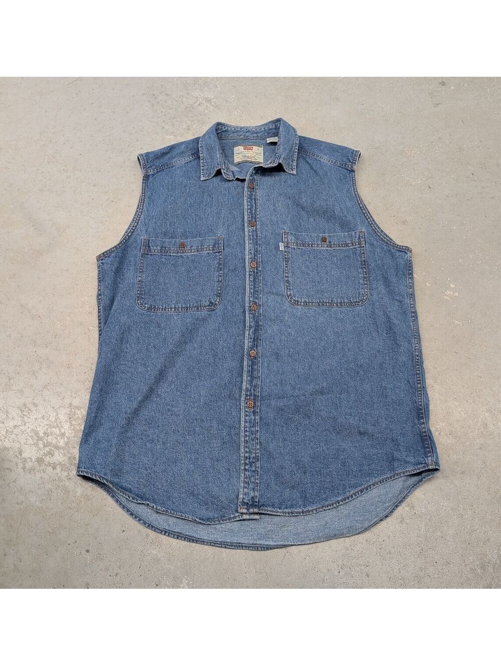 Vintage 90s Levis White Tab Blue Light Denim Vest